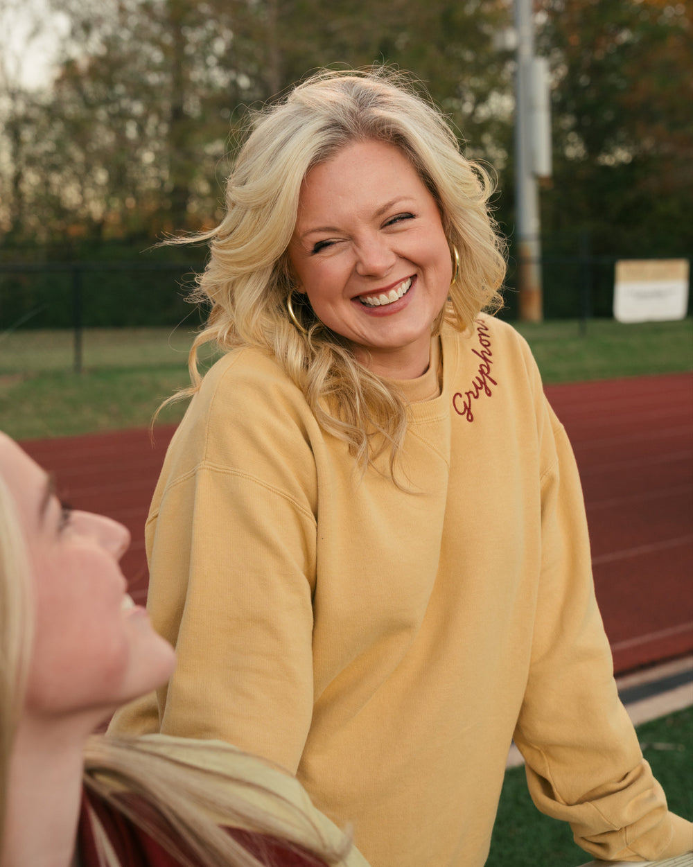 Embroidered Crewneck - Gold