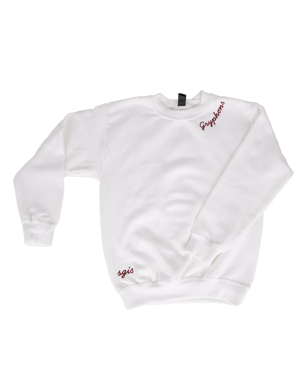 White Embroidered Crewneck