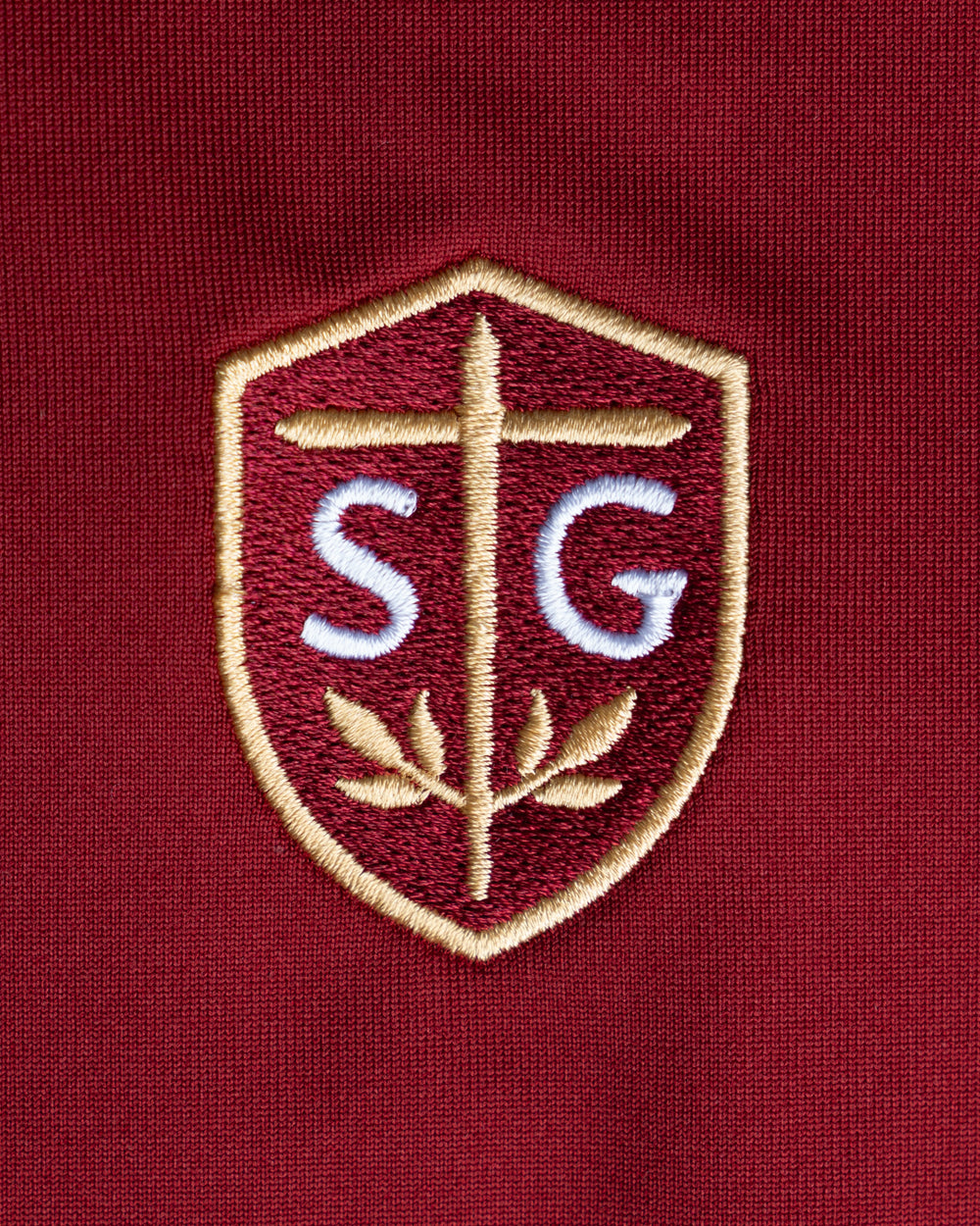 SG Shield Short Sleeve Cotton Polo - Garnet