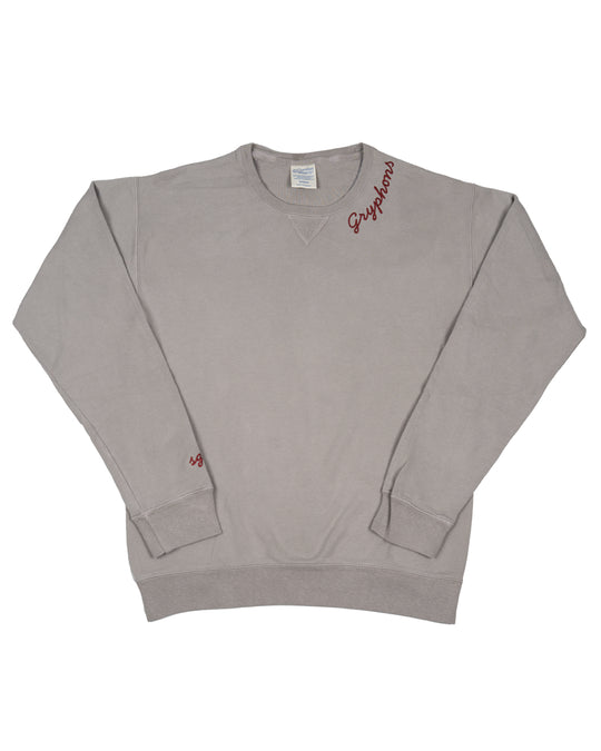 Grey Embroidered Crewneck