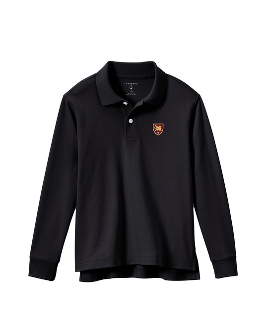 Gryphon Long Sleeve Cotton Polo - Black