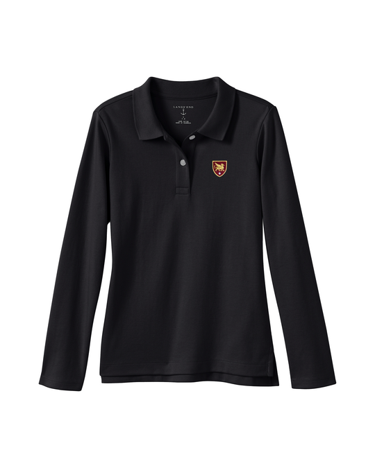 Gryphon Girls Long Sleeve Polo - Black