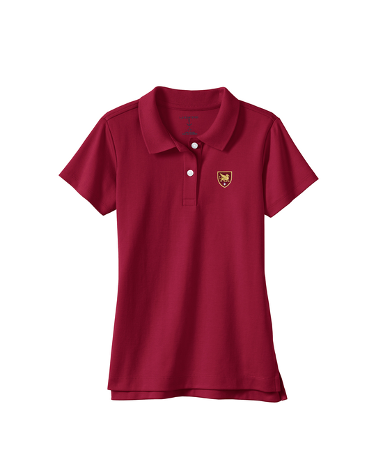 Gryphon Girls Short Sleeve Polo - Garnet