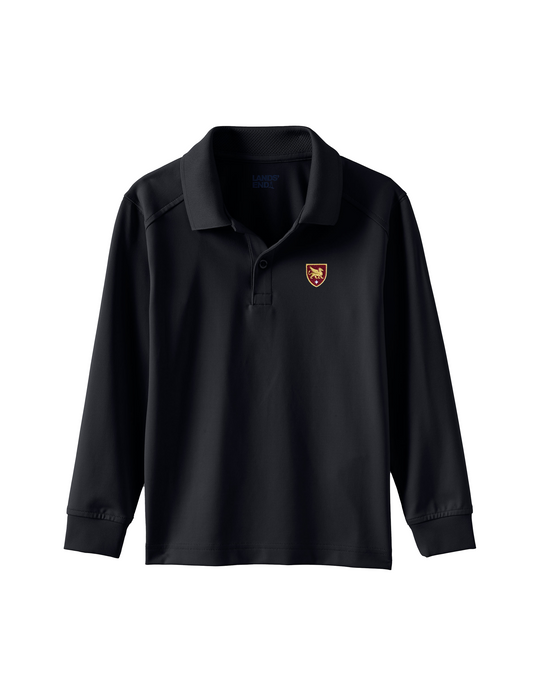 Gryphon Long Sleeve Performance Polo - Black