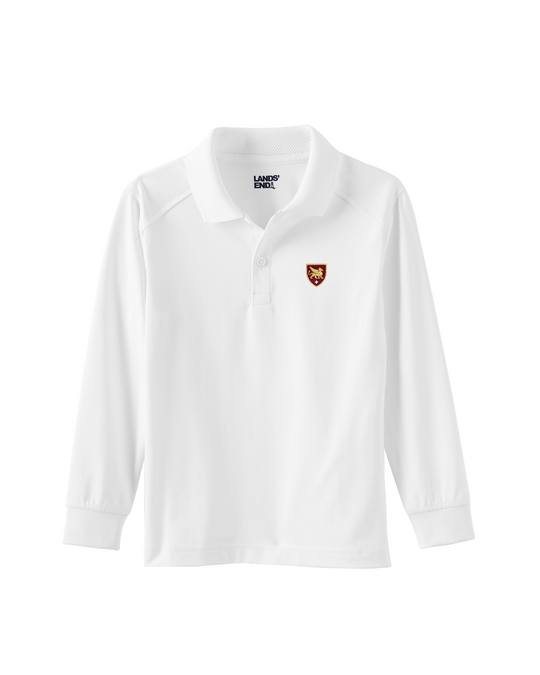 Gryphon Long Sleeve Performance Polo - White