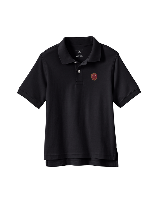 SG Shield Short Sleeve Cotton Polo - Black