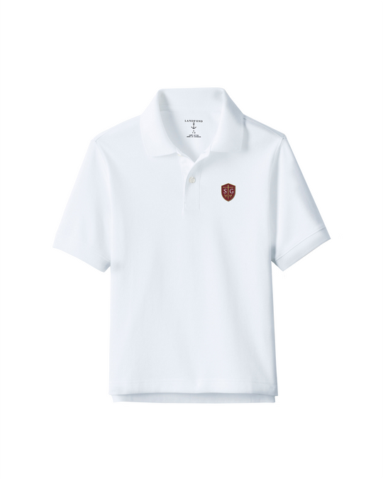 SG Shield Short Sleeve Cotton Polo - White