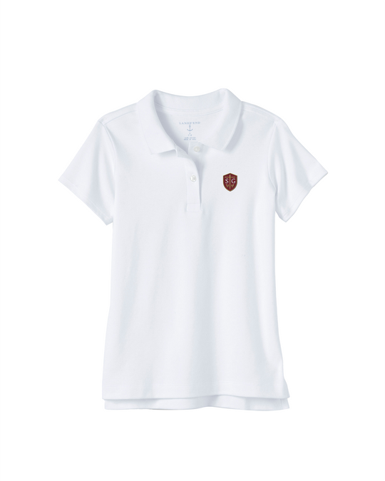 SG Shield Girls Short Sleeve Polo - White