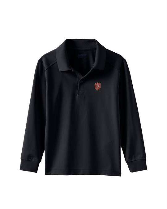 SG Shield Long Sleeve Performance Polo - Black