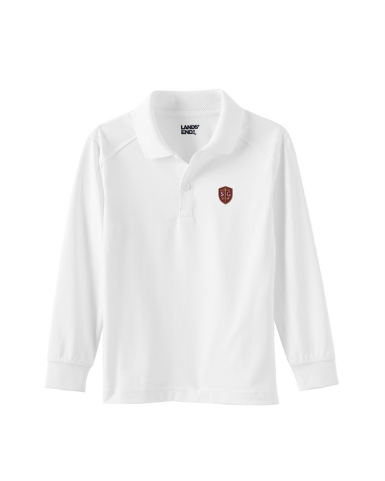 SG Shield Long Sleeve Performance Polo - White